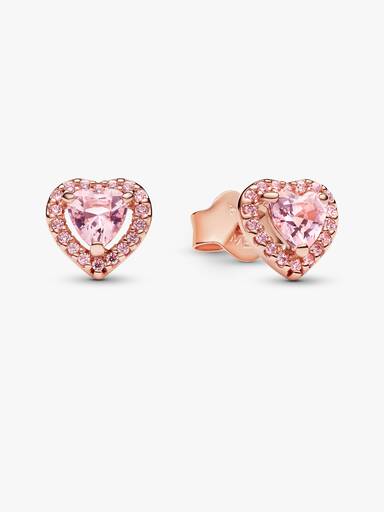 Clous d’Oreilles Cœurs Surélevés Roses