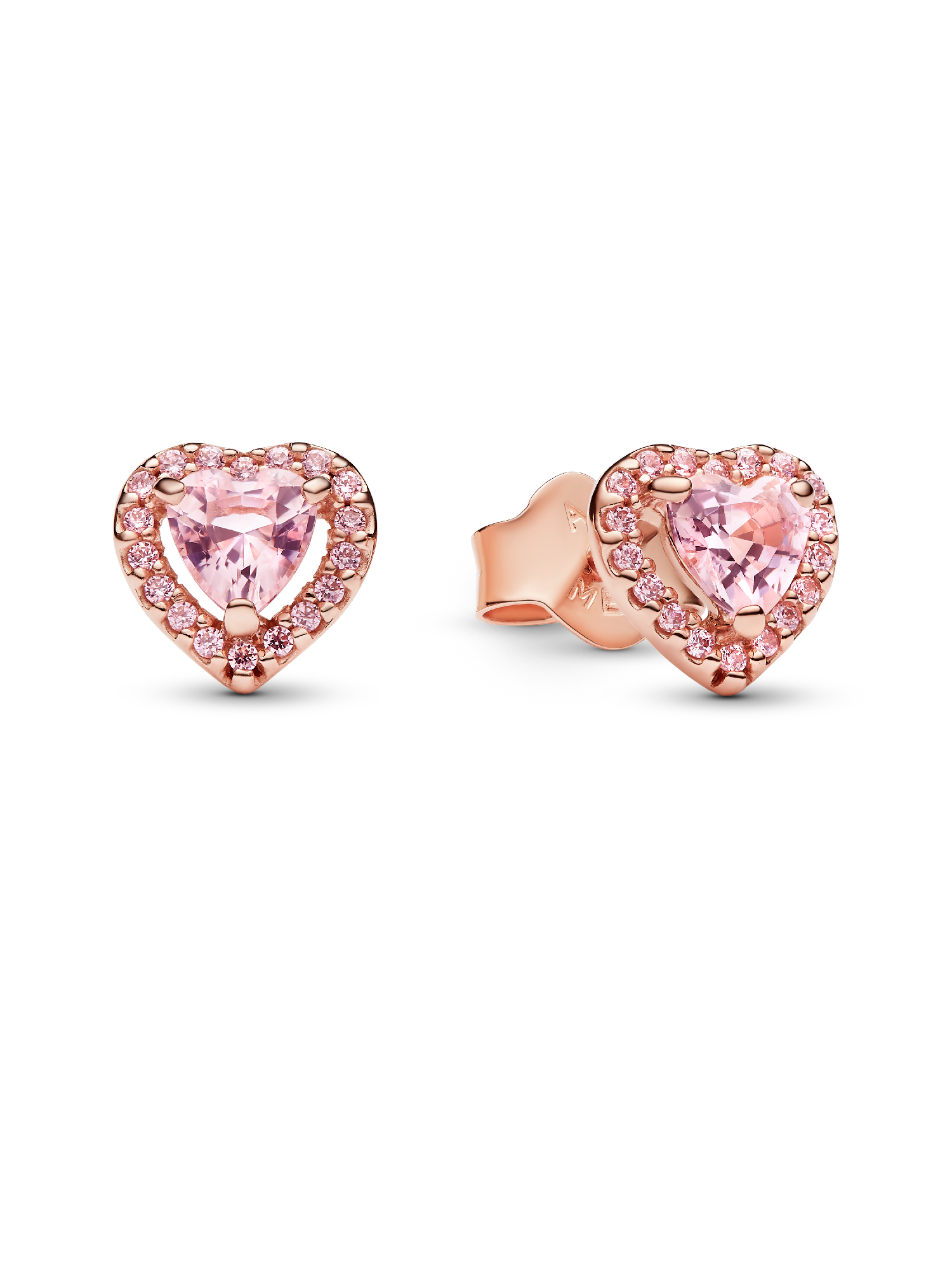 Clous d’Oreilles Cœurs Surélevés Roses