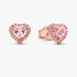 Clous d’Oreilles Cœurs Surélevés Roses Clous d’Oreilles Cœurs Surélevés Roses