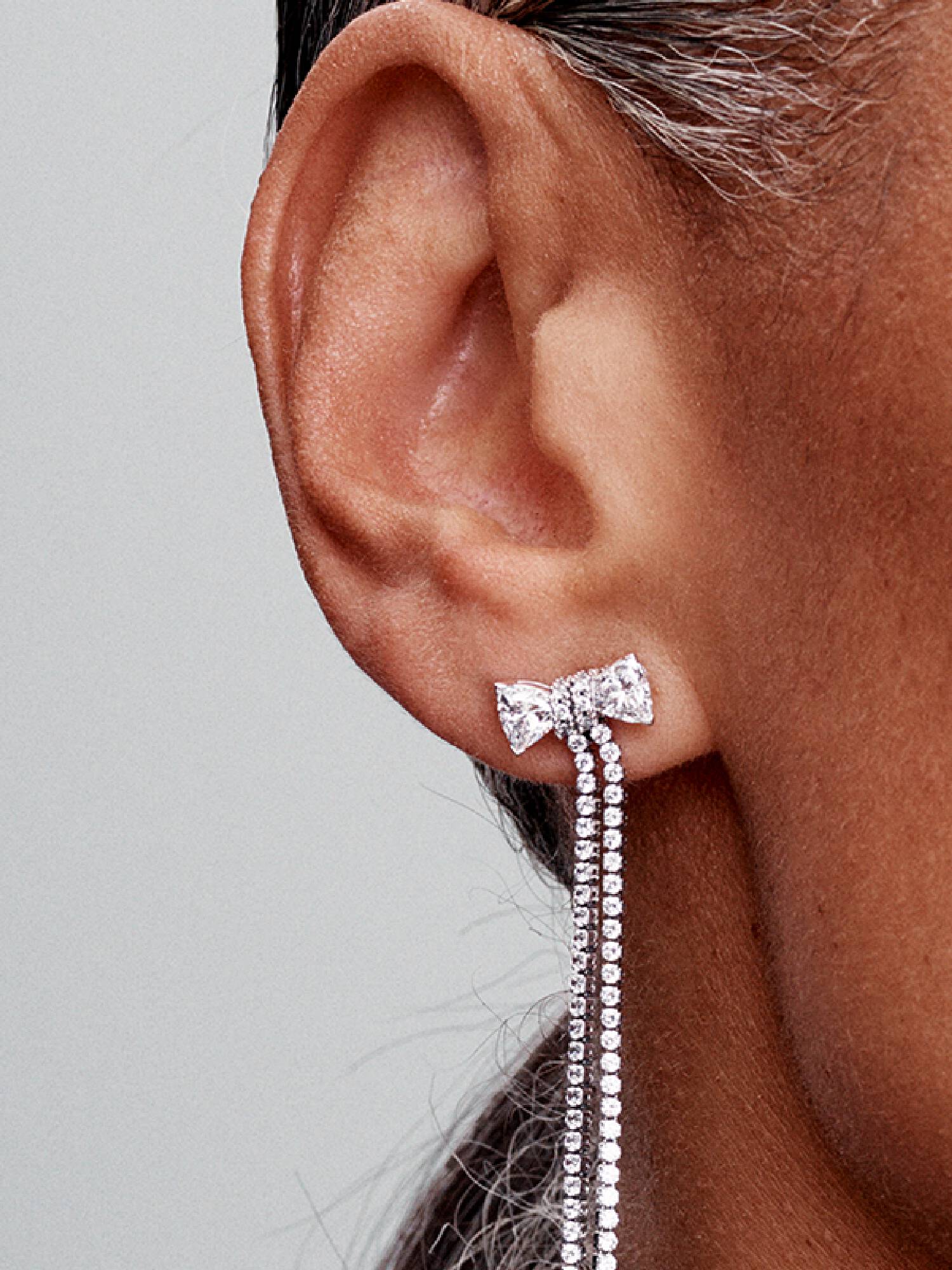 Pendants d’Oreilles Nœud Pavé