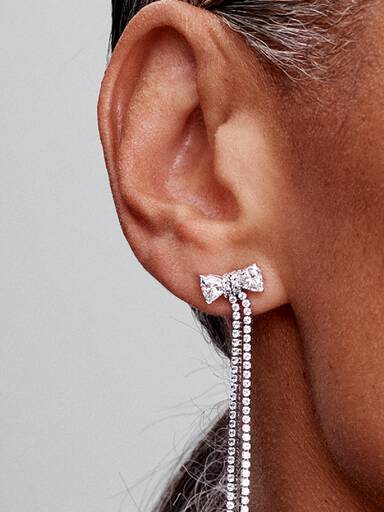 Pendants d’Oreilles Nœud Pavé
