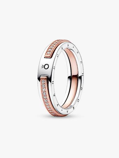 Bague Signature et Pavé Bimatière Pandora Signature