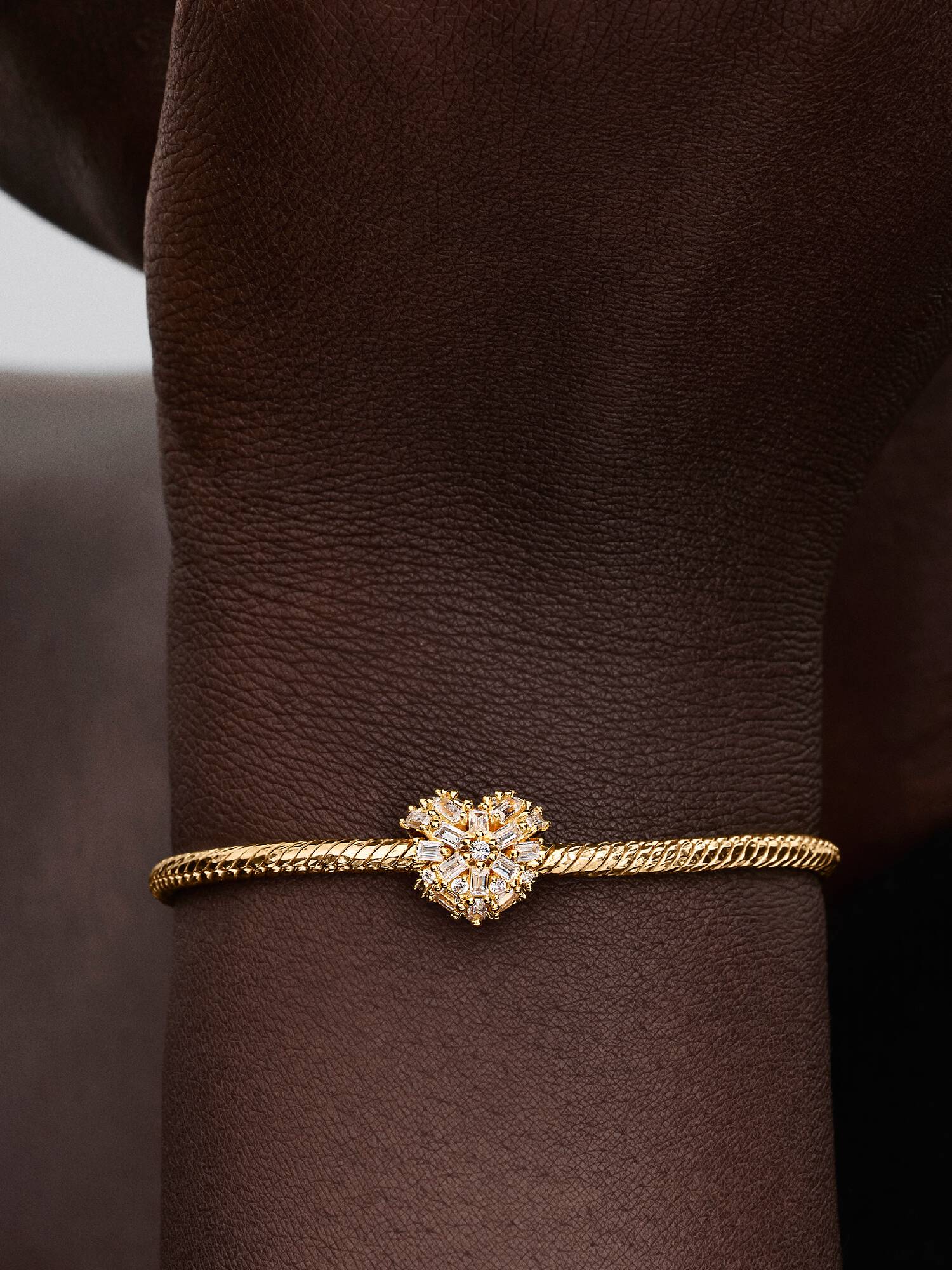 Charm Cœur Scintillant Doré
