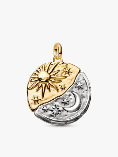Coffret Cadeau Choker Médaillon XL Soleil et Lune et Pendentif Gravable
