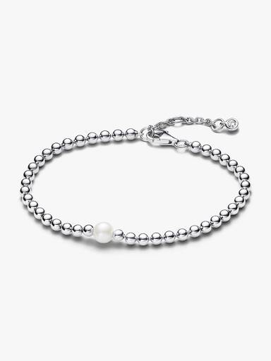 Bracelet Perle de Culture d'Eau Douce Traitée & Détails Sertis Grain