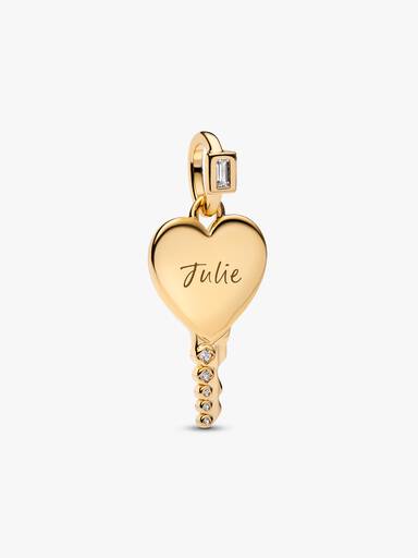 Pendentif Clé Cœur Gravable Doré