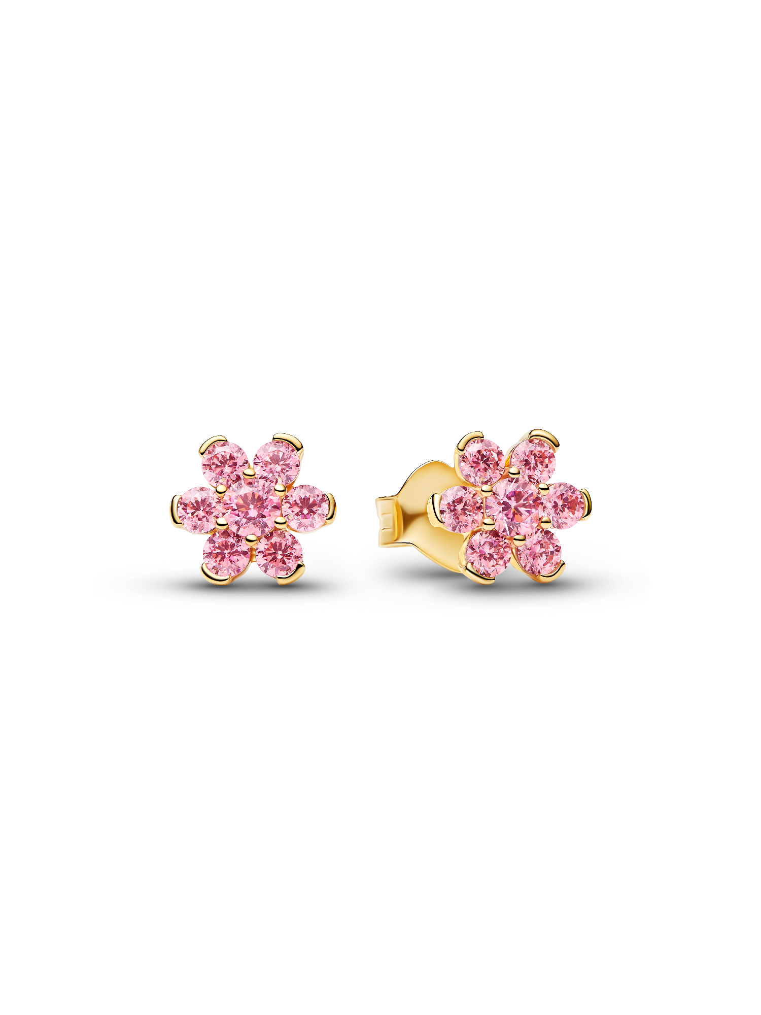 Clous d'Oreilles Fleur Rose Scintillante