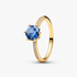 Bague Solitaire Couronne Scintillante Bleue Bague Solitaire Couronne Scintillante Bleue