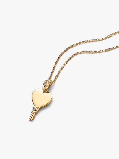 Pendentif Clé Cœur Gravable Doré