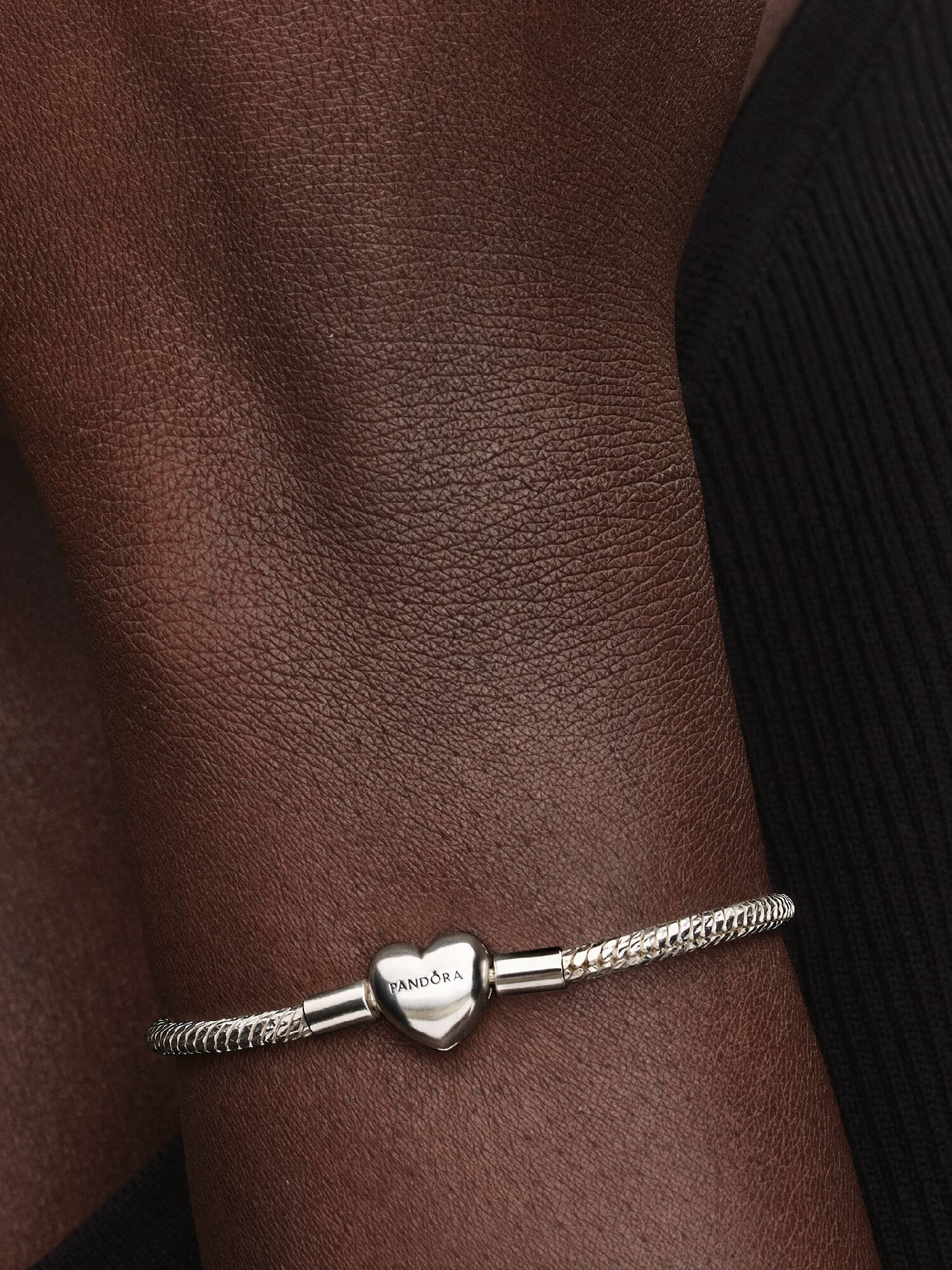 Bracelet Maille Serpent Facetté Fermoir Cœur