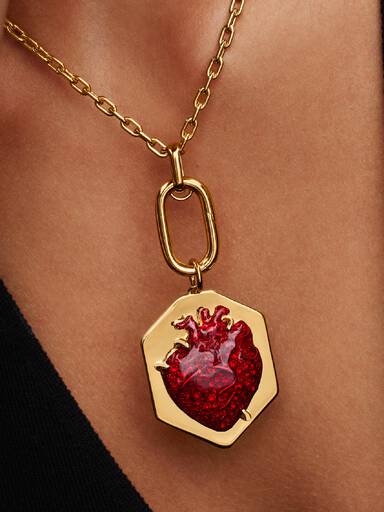 Charm Pendant XL Cœur Battant Doré Pat McGrath