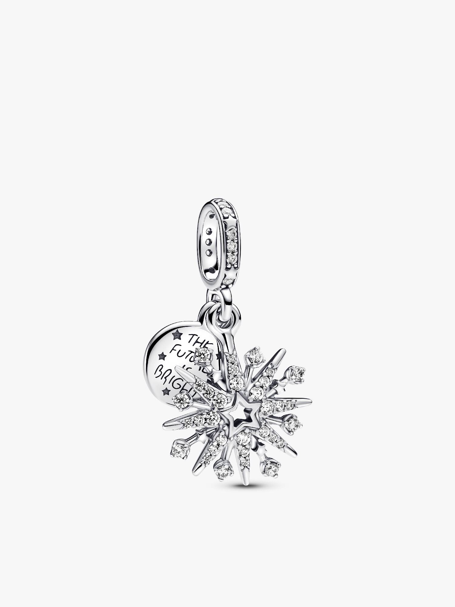Charm Pendant Double Feu d'Artifice Scintillant