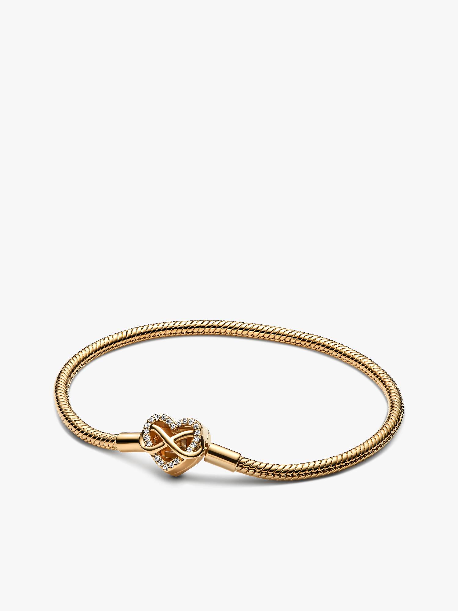 Bracelet Maille Serpent Fermoir Cœur de l'Infini Scintillant