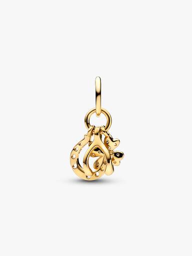 Charm Pendant Trèfle à Quatre Feuilles, Os des Vœux & Fer à Cheval