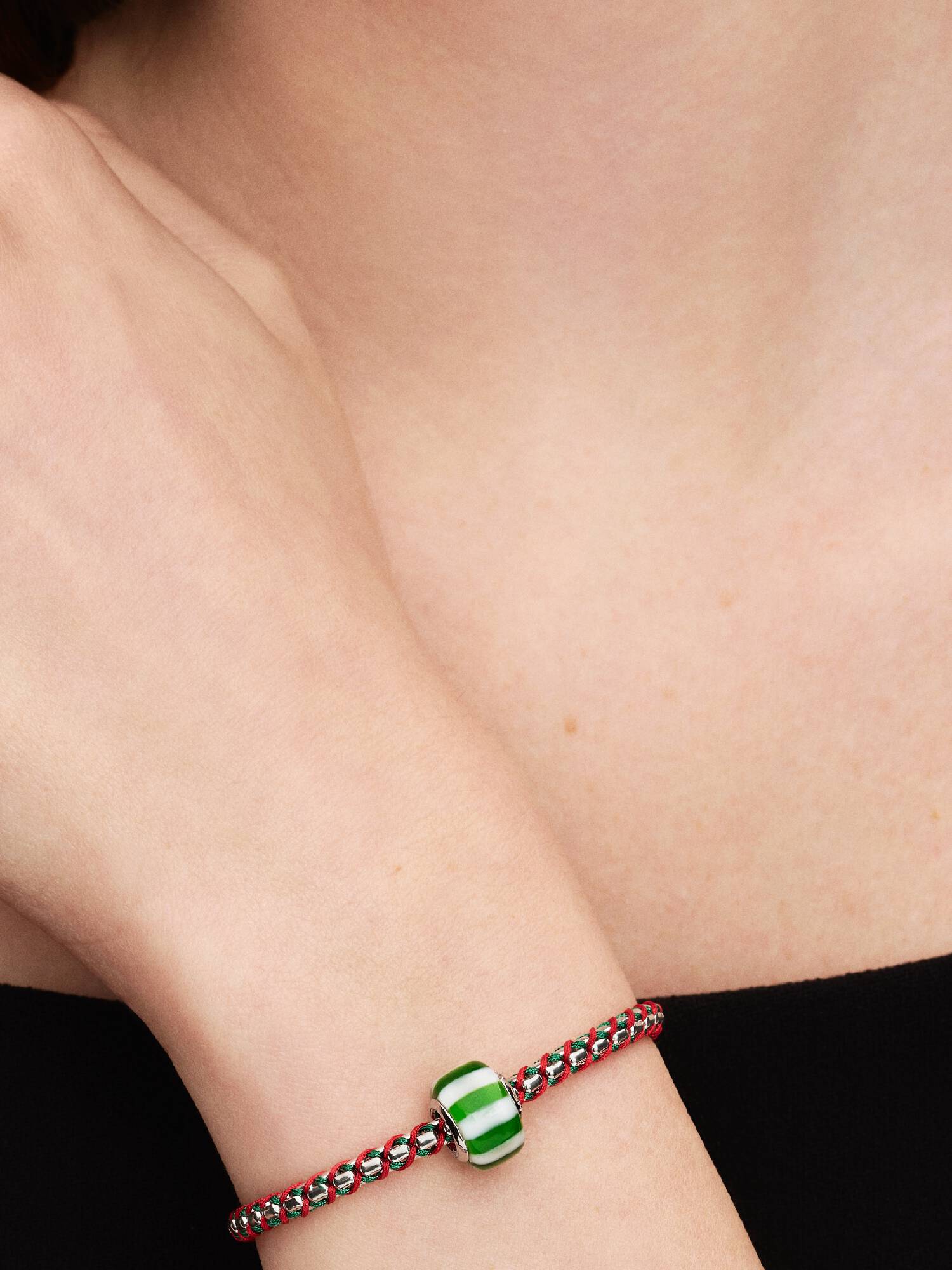 Charm Murano Vert et Blanc 