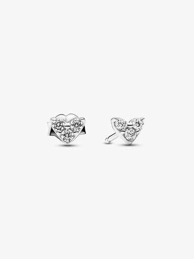 Clous d’Oreilles Cœur Trois Pierres