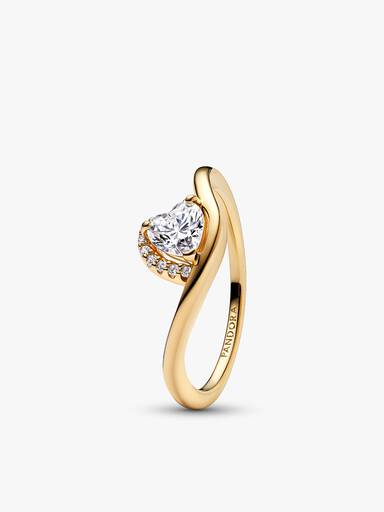 Ensemble de Bagues Cœurs Ondulées Argent Massif & Métal doré à l'Or 14 carats