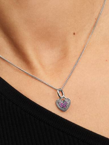 Charm Pendant Cœur Gravable Rose