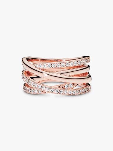 Bague Scintillante & Lignes Polies
