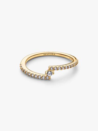 Bague Pavée Fendue Scintillante