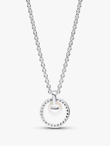 Collier Perle de Culture d'Eau Douce Traitée & Pavé