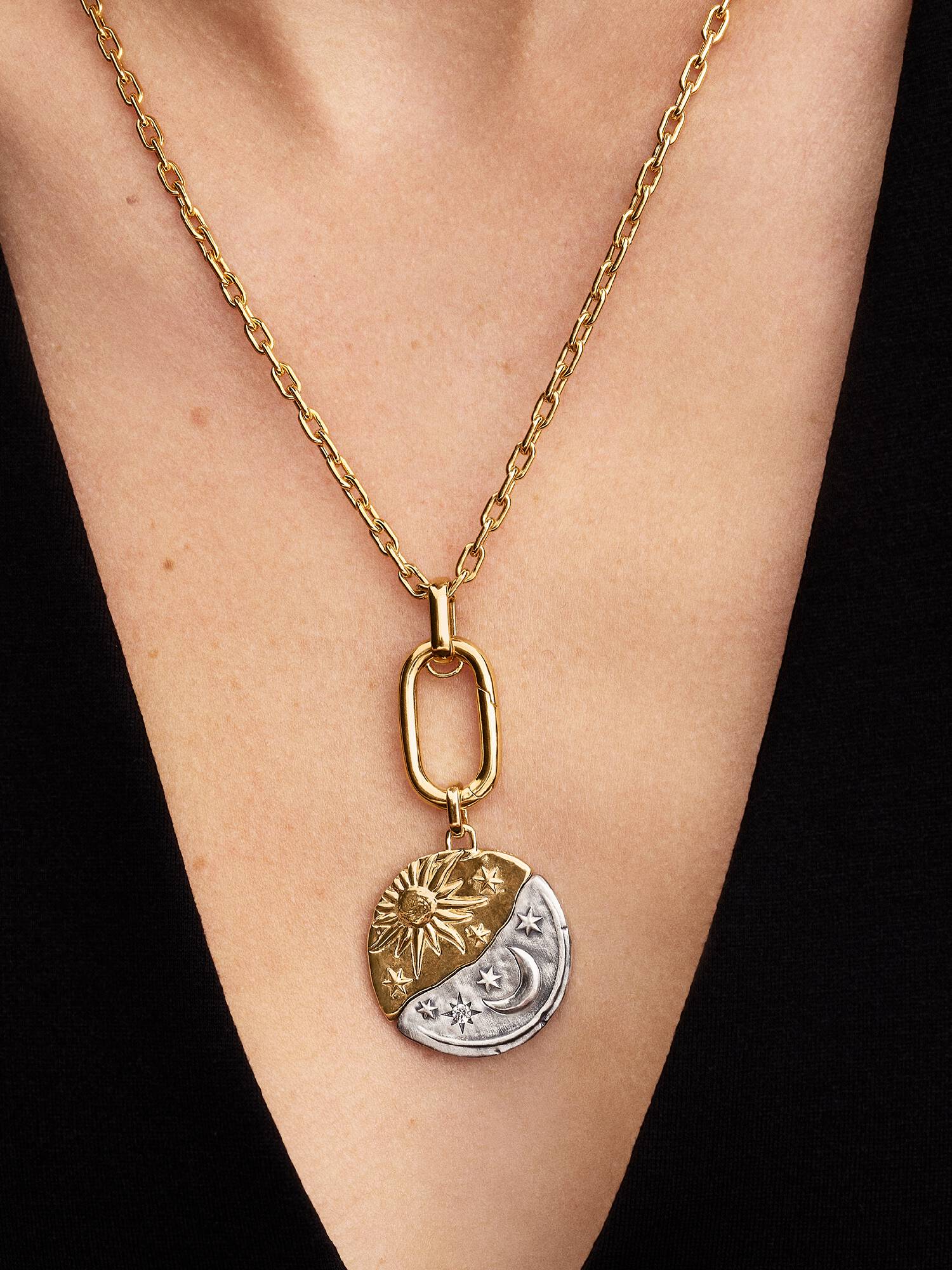Charm Médaillon XL Soleil et Lune