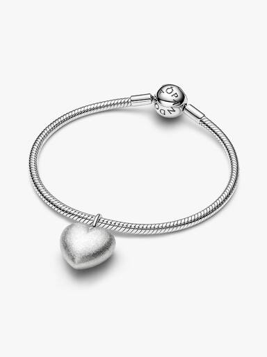 Charm Pendant Cœur Bombé Mat