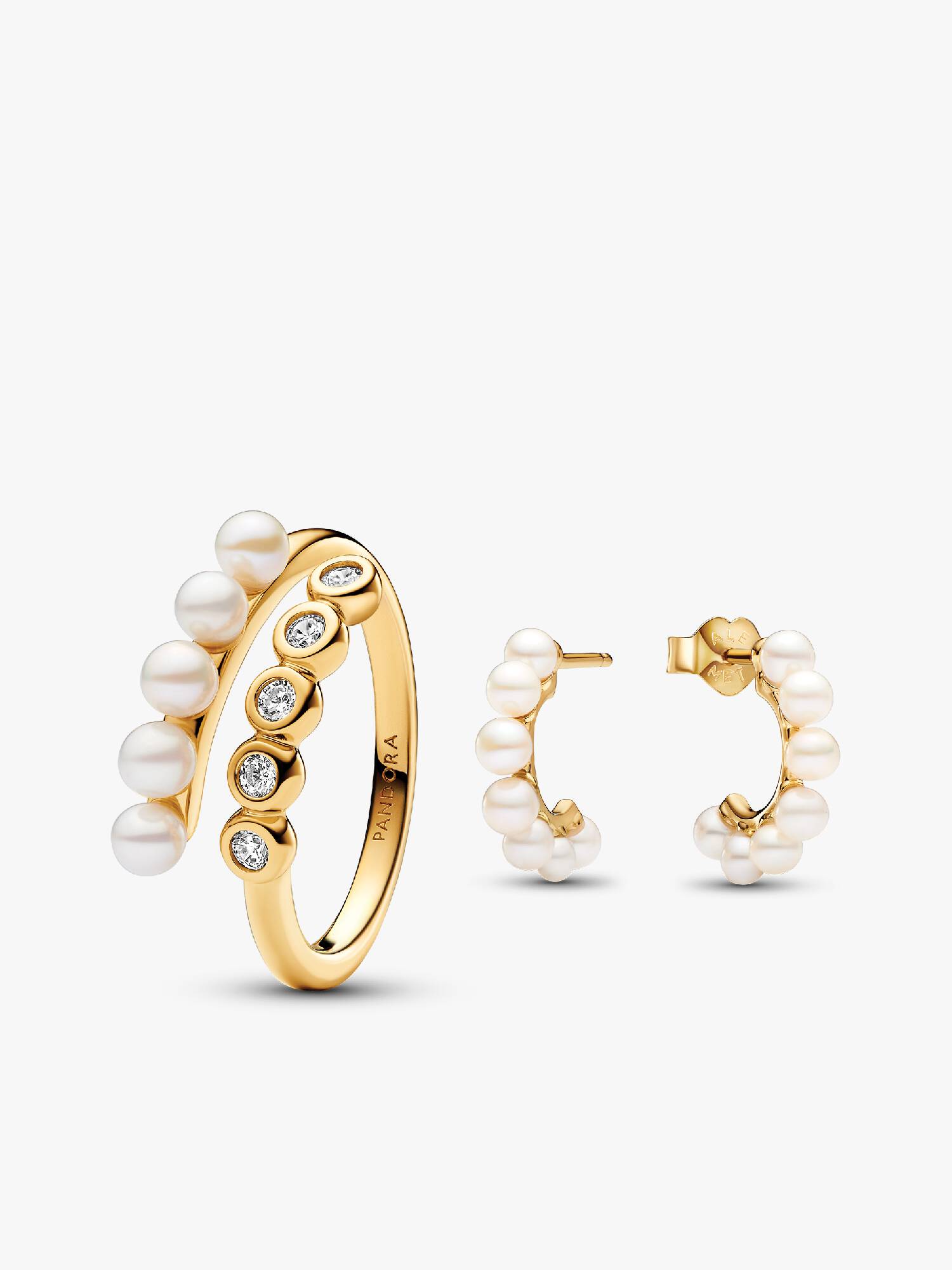 Coffret Cadeau De boucles d’oreilles et de bagues en perles et pierres cultivées en eau douce traitée