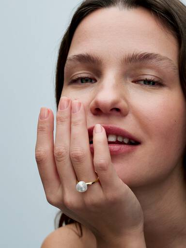 Bague Perle de Culture d'Eau Douce Traitée Baroque