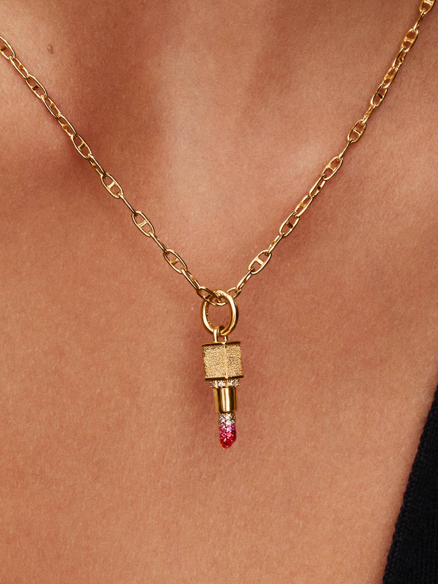 Charm Pendant Rouge à Lèvres Audacieux Doré Pat McGrath