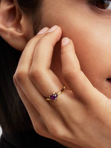 Bague Disney L’Étrange Noël de Monsieur Jack Cœur de Sally Violet Dorée