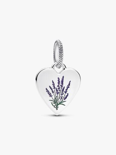 Charm Pendant Lavande Émail Violet et Vert