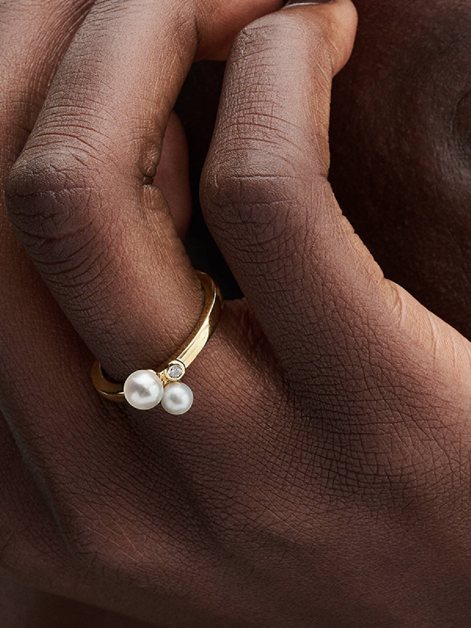 Bague Perles de Culture d'Eau Douce Traitées Duo