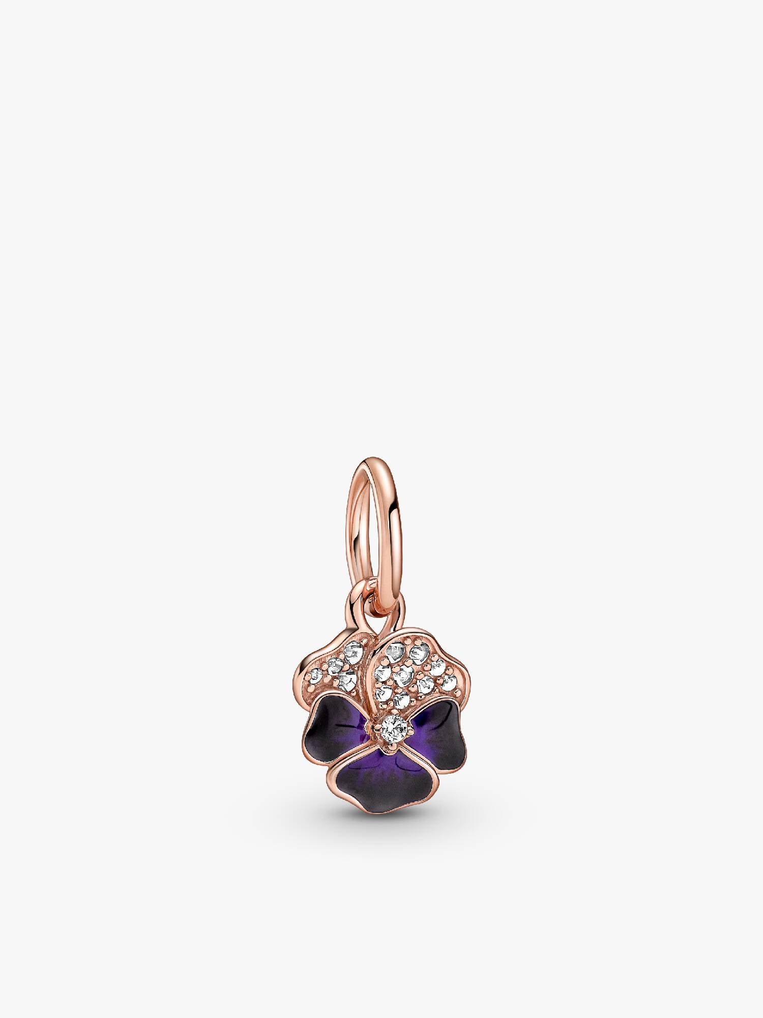 Charm Pendant Pensée Violet Foncé