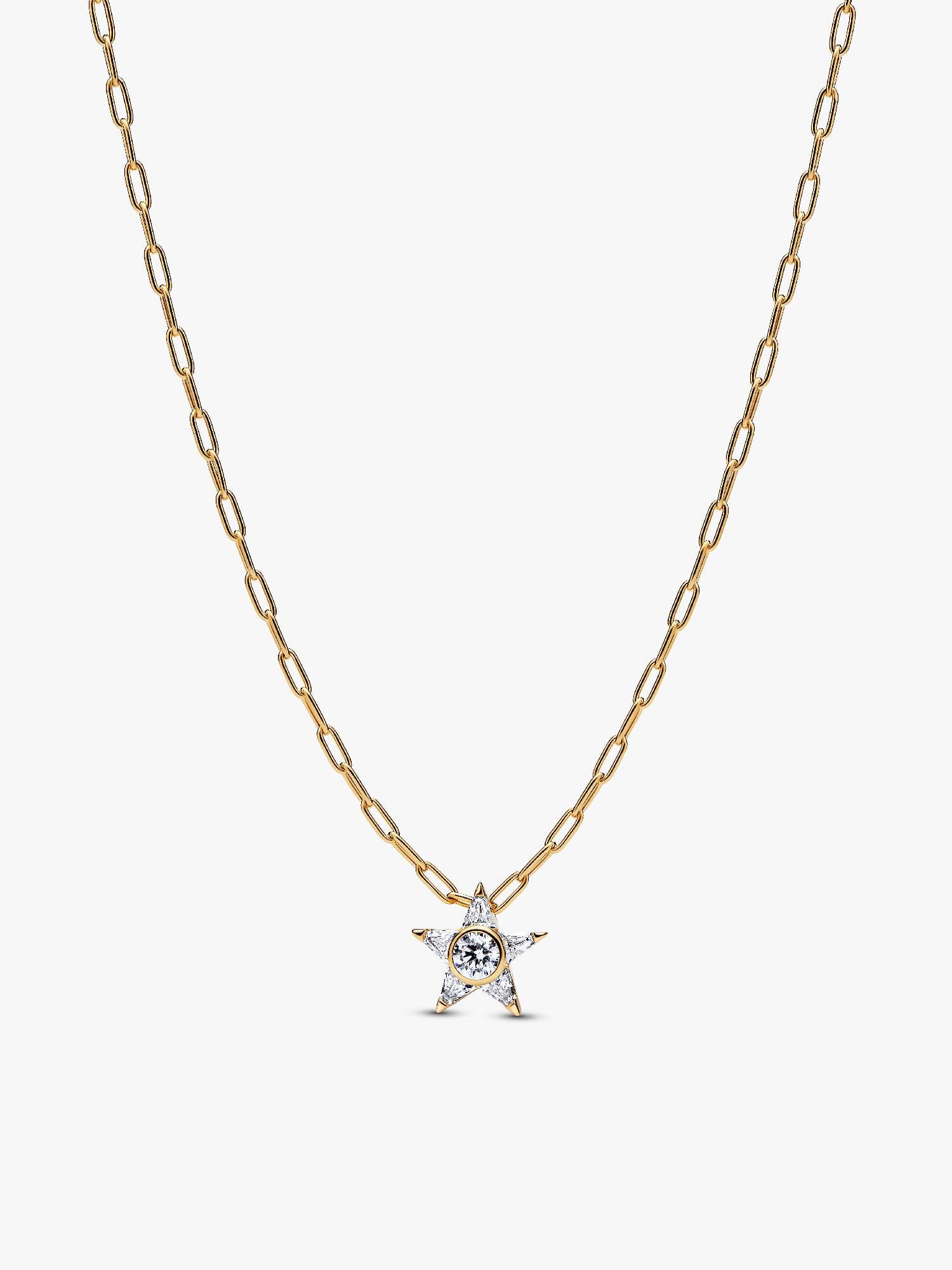 Collier avec Pendentif Étoile Scintillante Doré
