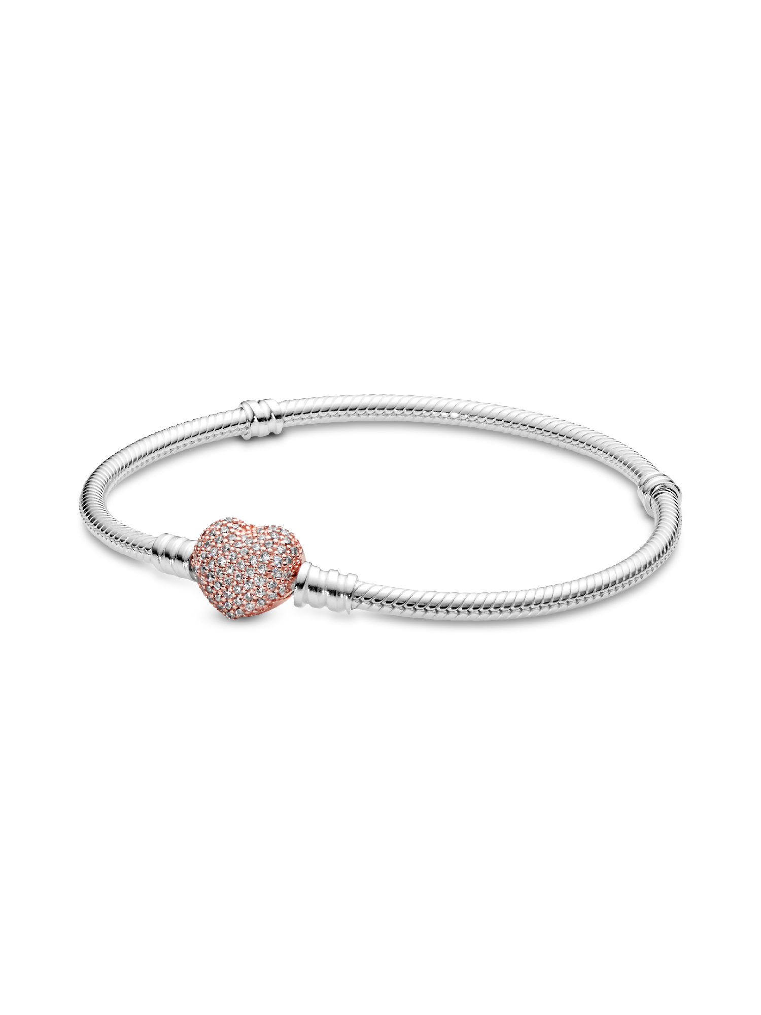 Bracelet Maille Serpent Fermoir Cœur Pavé