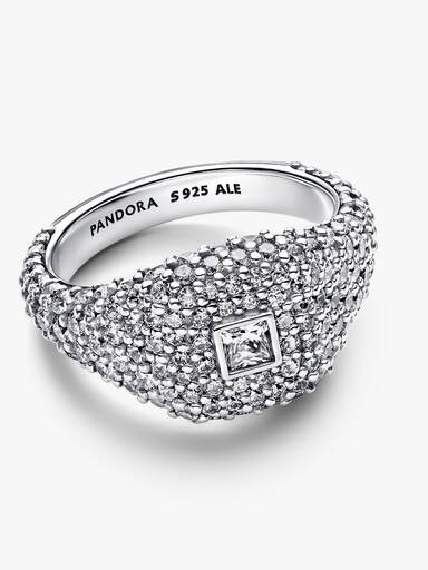Bague Cocktail Carrée Pavée