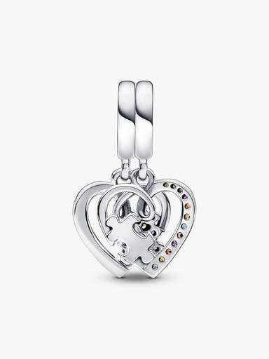 Charm Pendant Amitié Séparable Cœurs Pièce de Puzzle