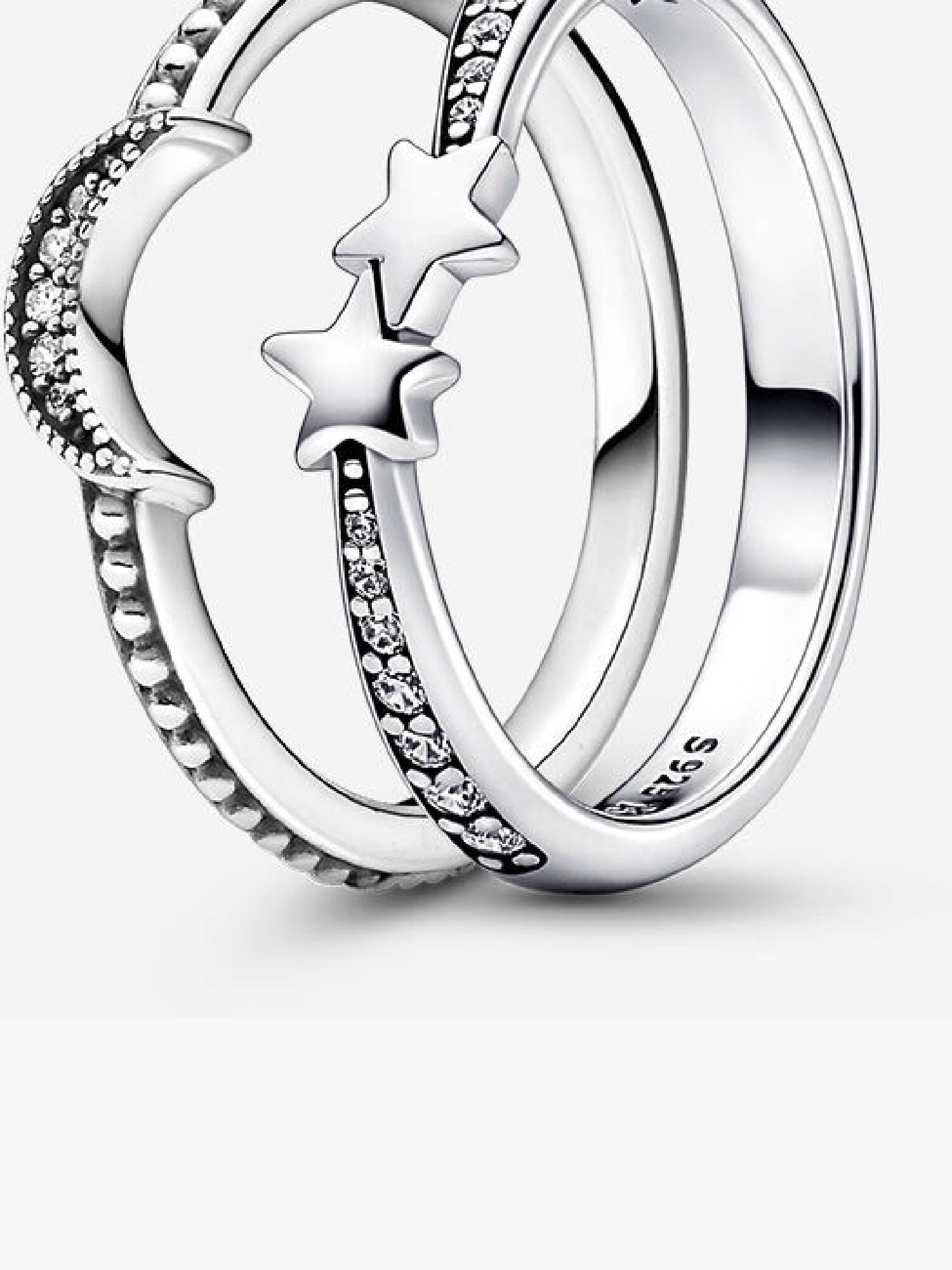 Ensemble de Bagues Étoiles Filantes & Croissant de Lune