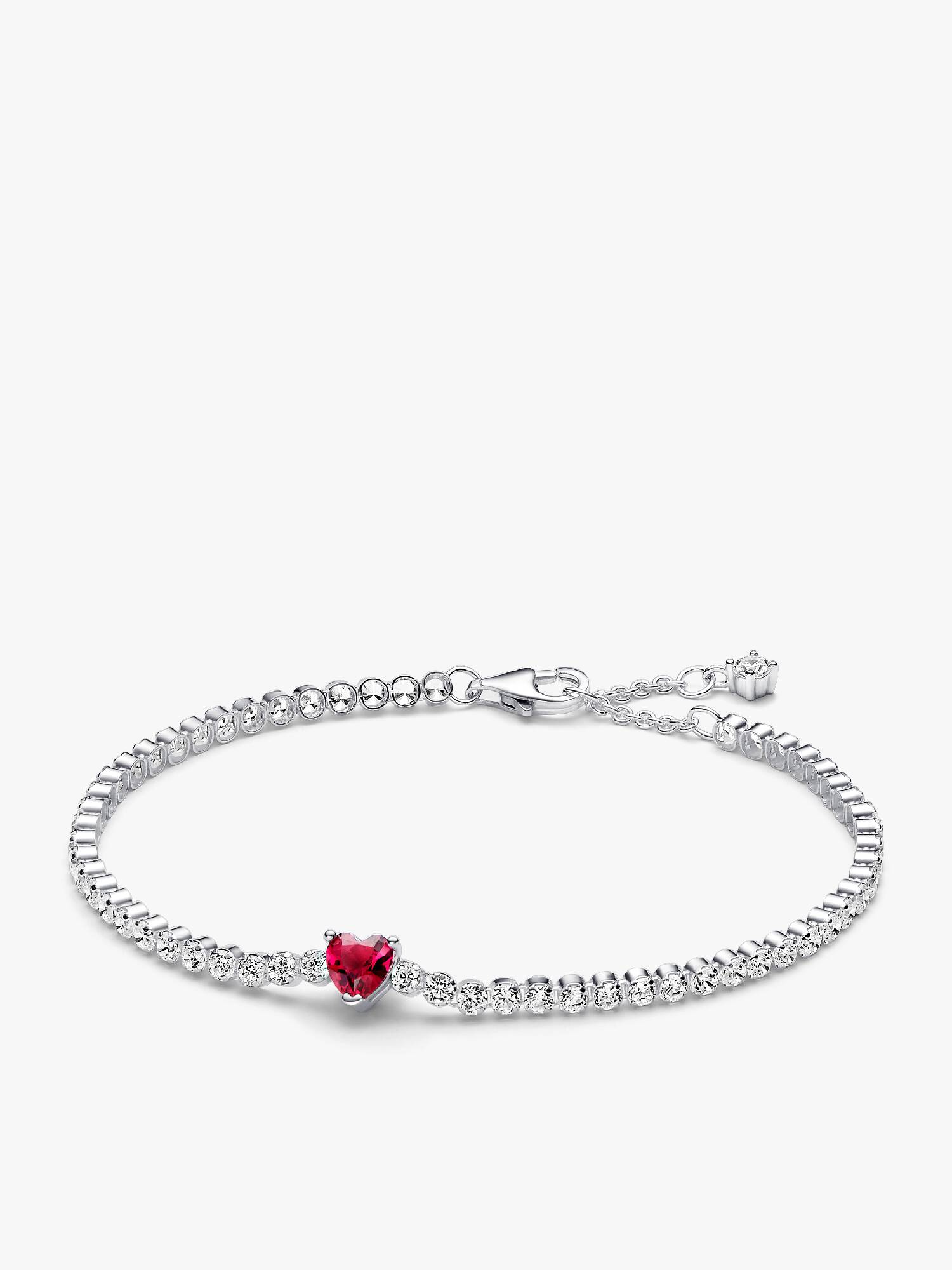 Bracelet Rivière Cœur Rouge Scintillant