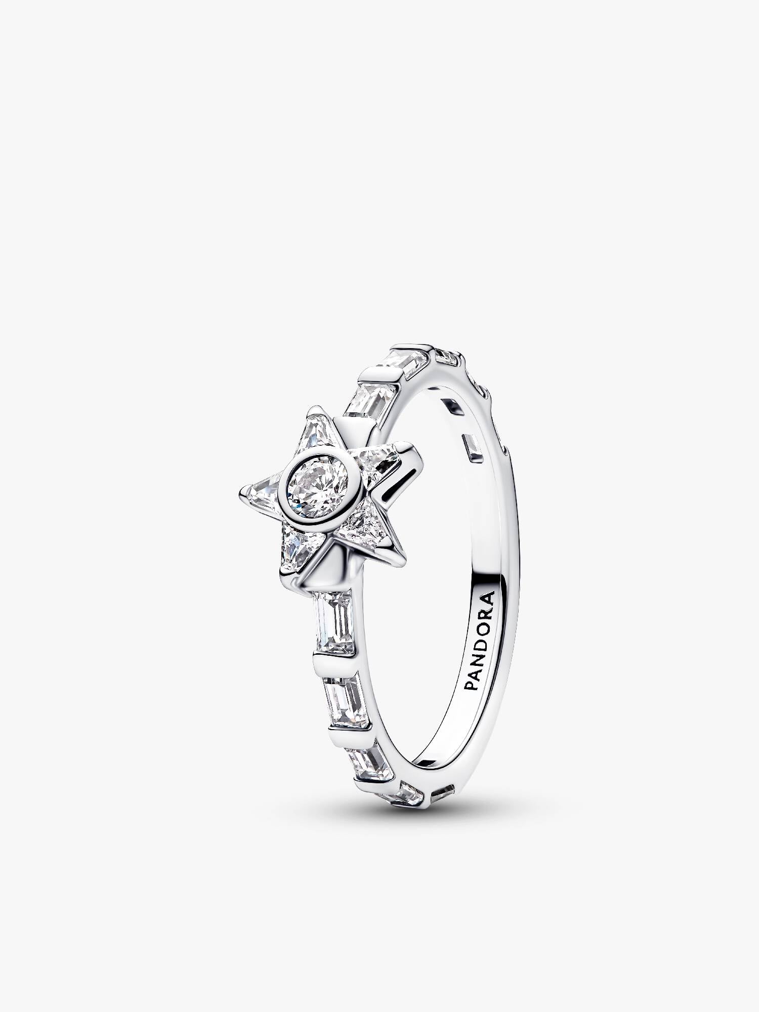 Bague Baguettes et Étoile Scintillante