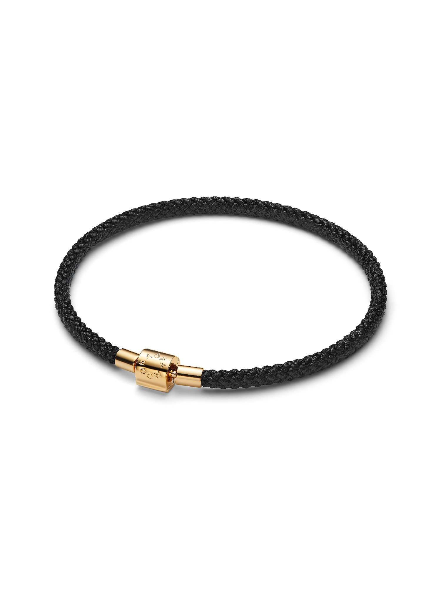 Bracelet Cordon Noir Brillant Doré
