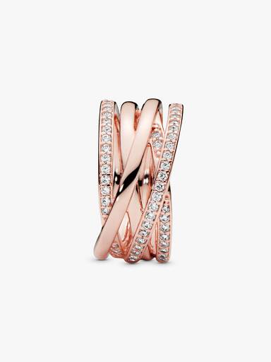 Bague Scintillante & Lignes Polies