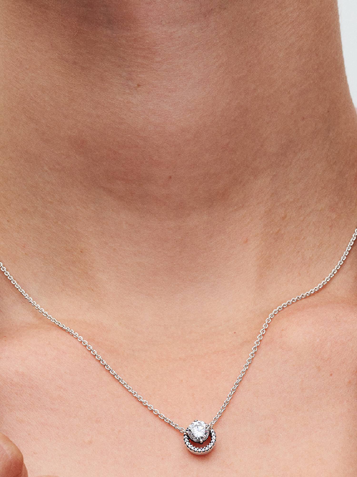 Collier Pendentif Halo Rond Scintillant