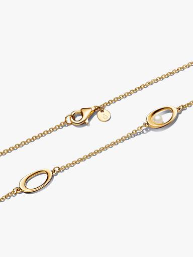 Collier Ovale de Forme Organique & Perle de Culture d'Eau Douce Traitée