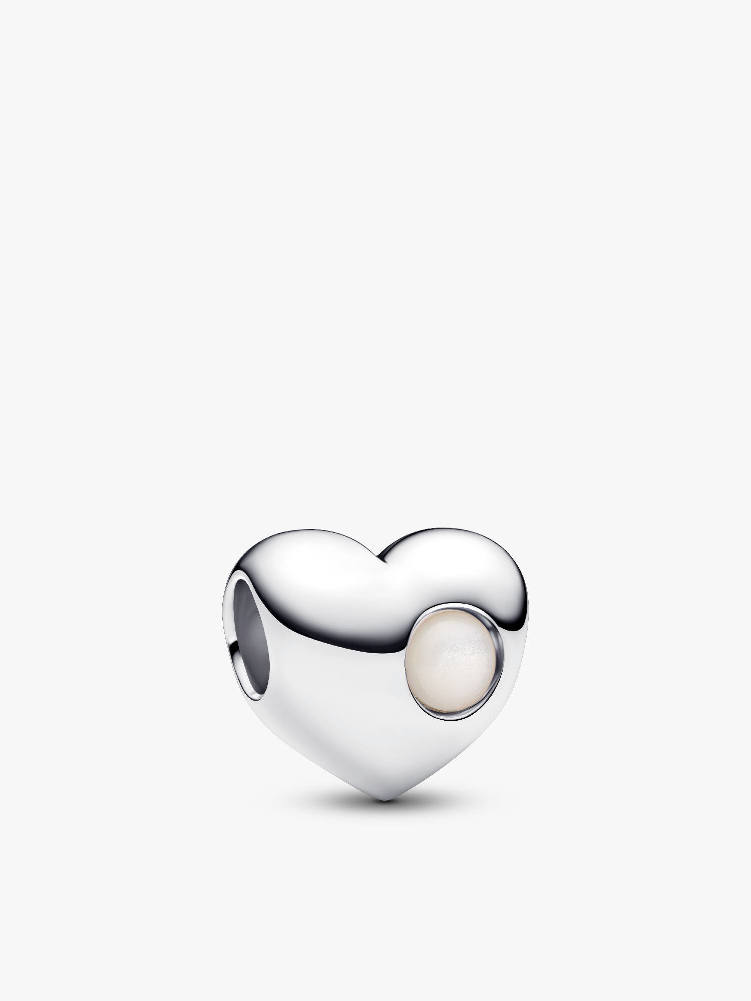 Charm Cœur Pierre Blanche Gravable