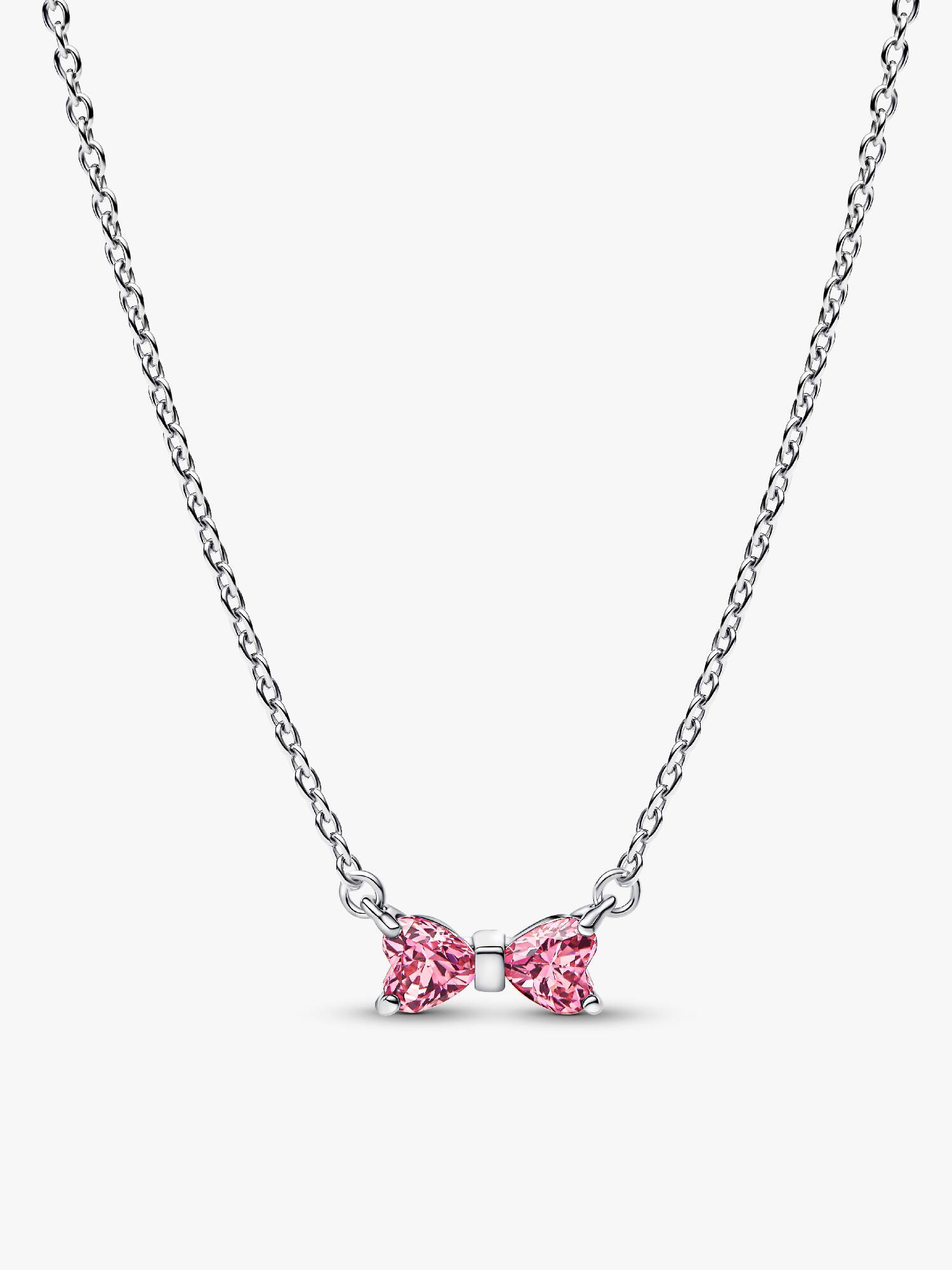Collier à Pendentif Nœud Rose