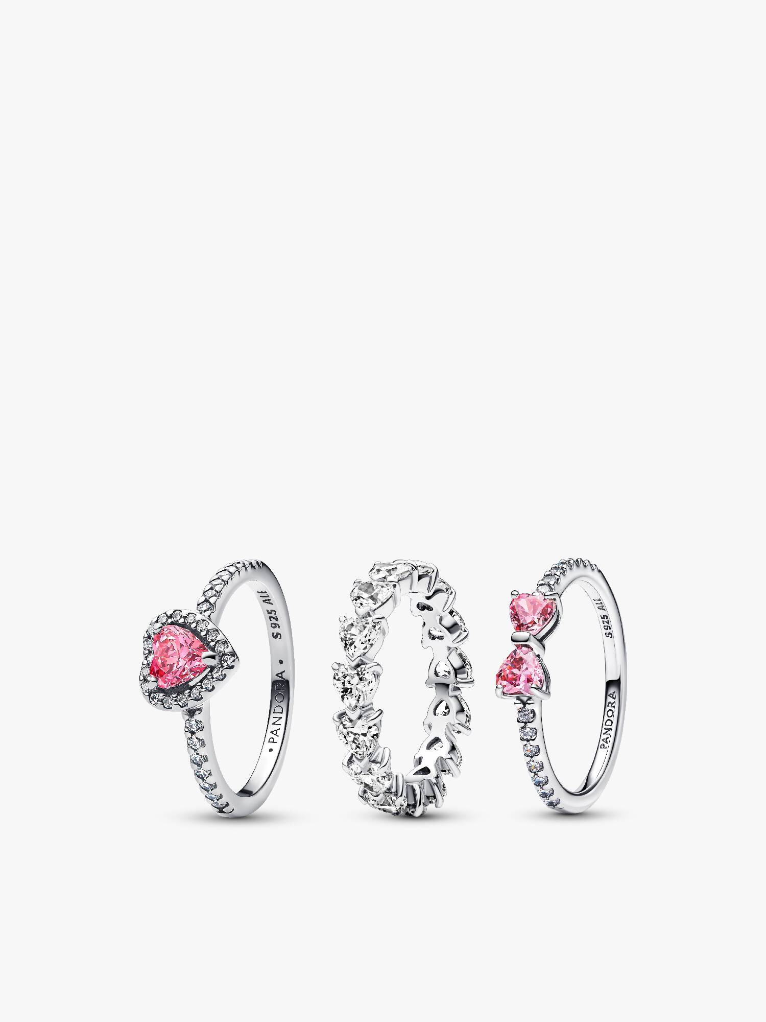 Coffret de bagues Cœur rose et nœud