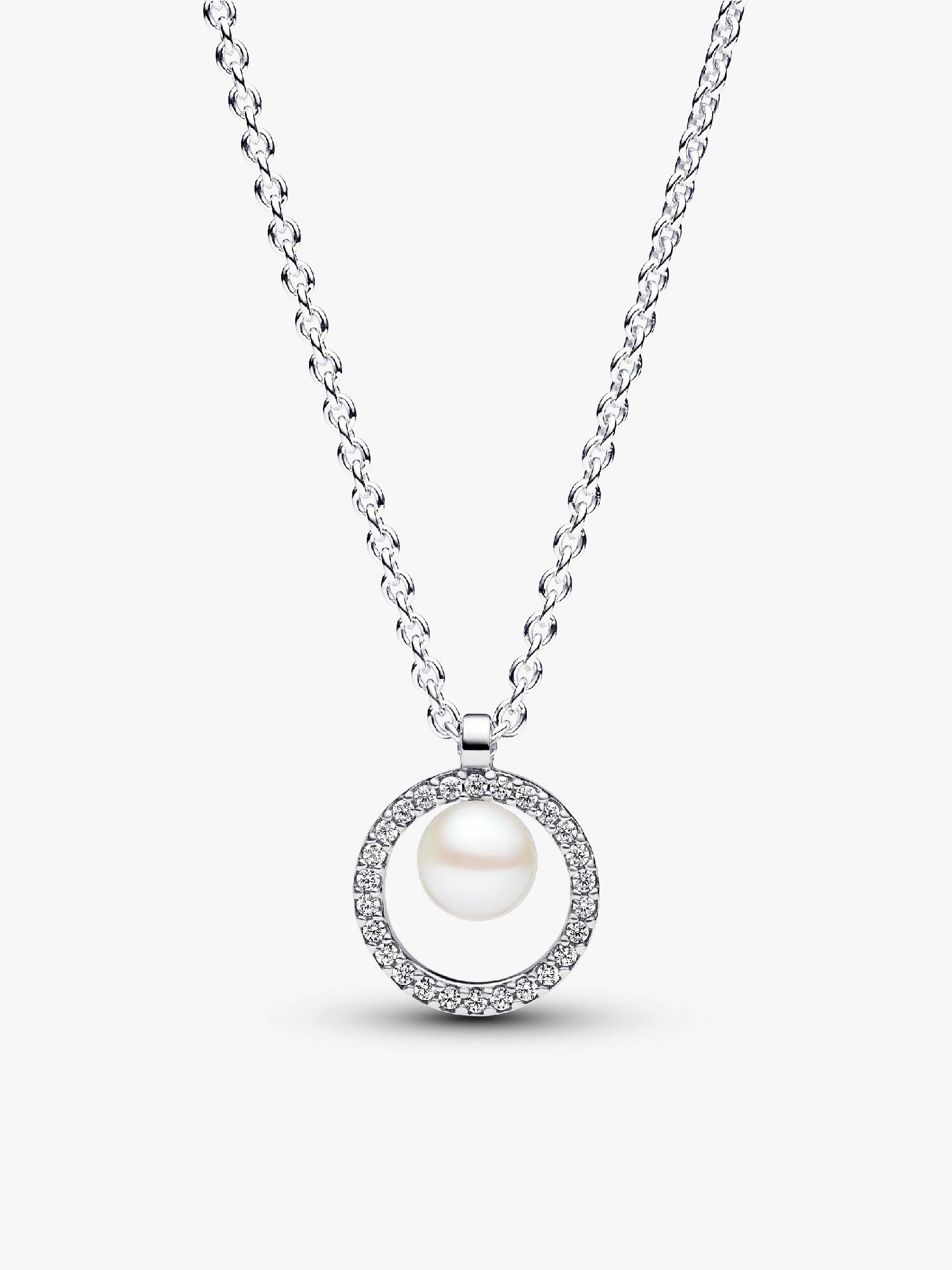Collier Perle de Culture d'Eau Douce Traitée & Pavé