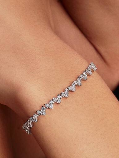 Bracelet Cœurs Trios de Pierres